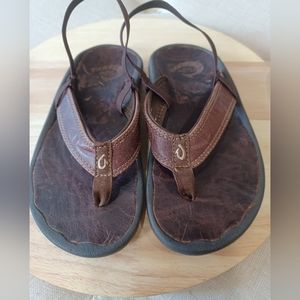 Olukai leather flip flops with back strap C11